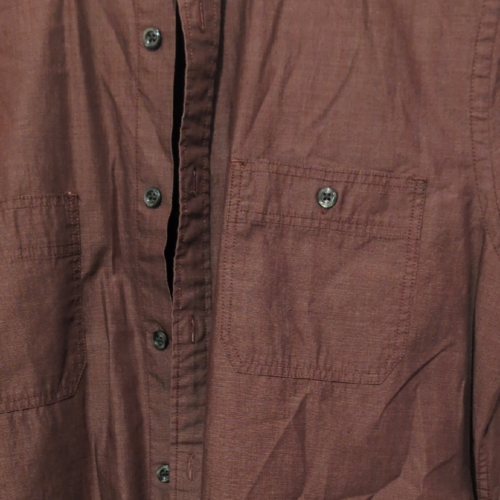 Express Men's Button Down Shirt - Rich Plum - Picture 3 of 3
